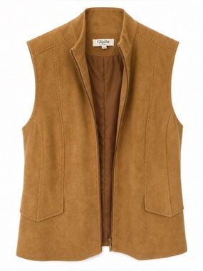 Dalia Collection| Jacket & Coat | Dalia women’s size 4| Faux Suede brown vest